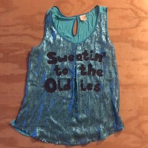Richard Simmons costume “sweatin to the oldies” sequin tank